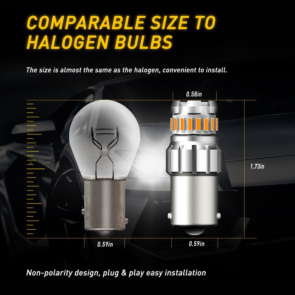 AUXITO 3157 3156 Amber Yellow Turn Signal Parking Light Bulb Error Free 3000K EO
