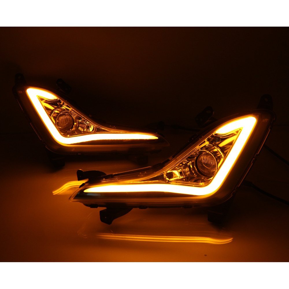LED DRL Daytime Running Light Fog Day Lamp For Hyundai Elantra 2014 2015 W/ Turn