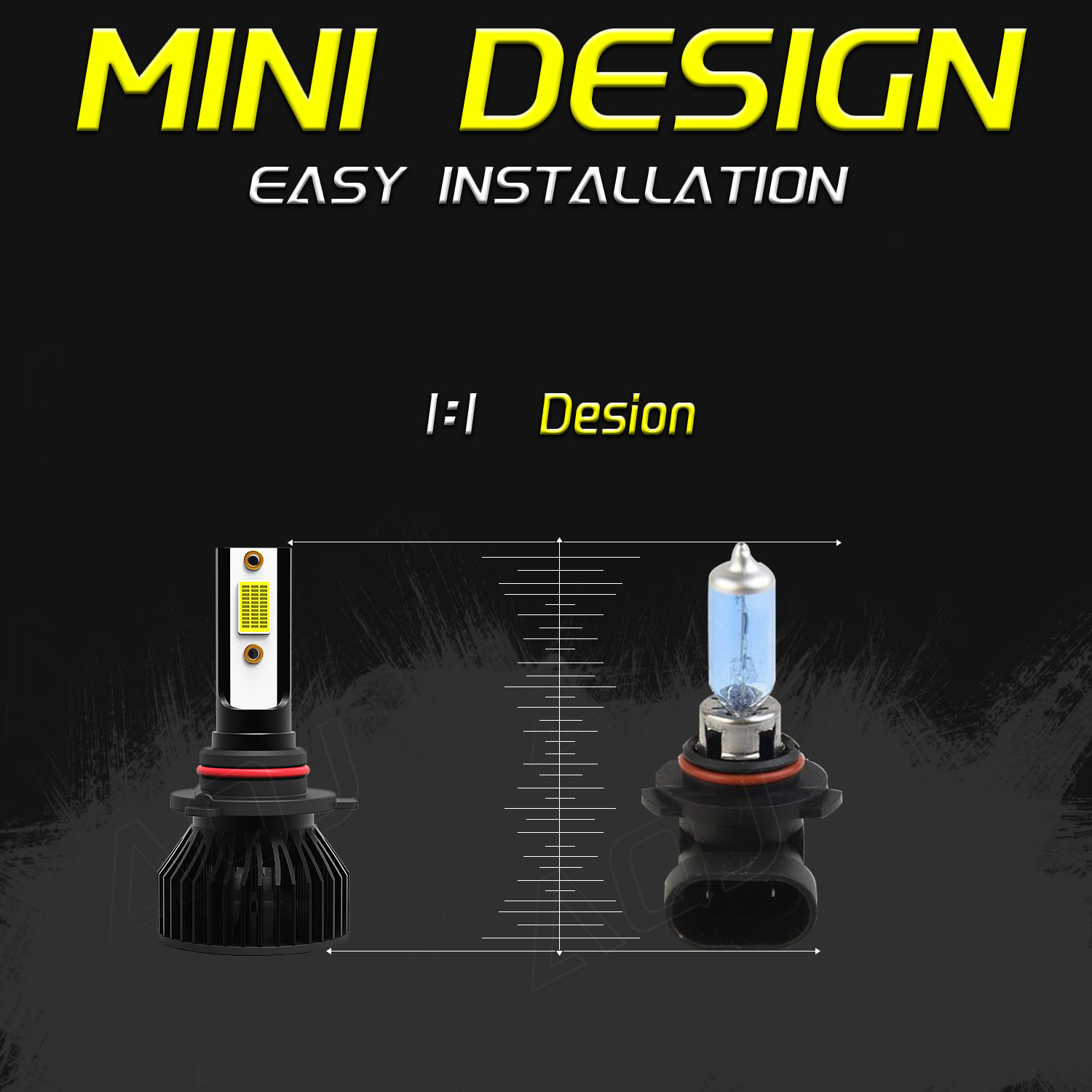 2pcs LED Headlight Kit 9006 HB4 HB4U 6000K 100W 15000LM low Beam Fog Bulbs Pair