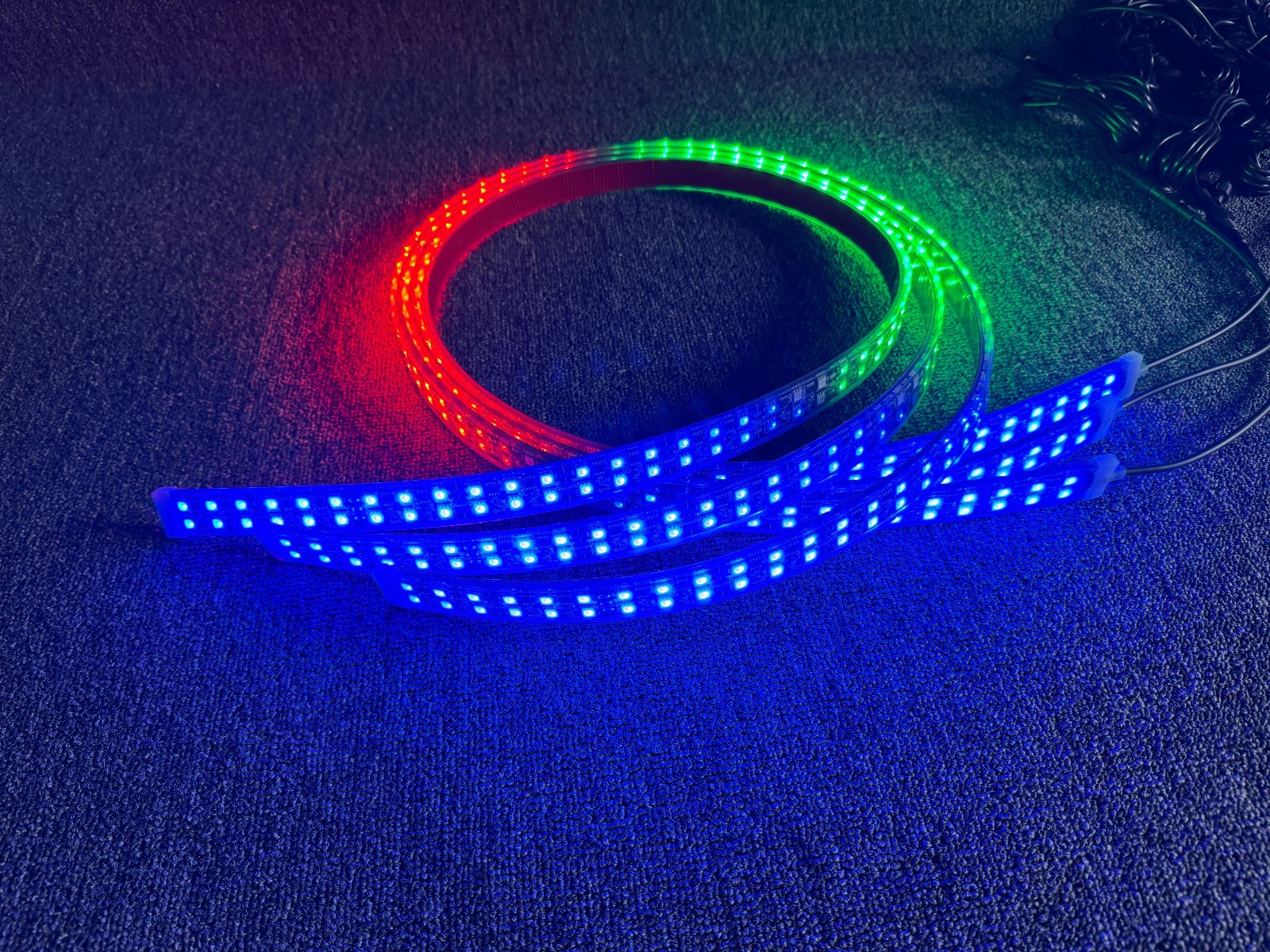 Dream Color Double Row 2x 4FT +2x 6.5FT CHASING Underglow Light Bluetooth Strips