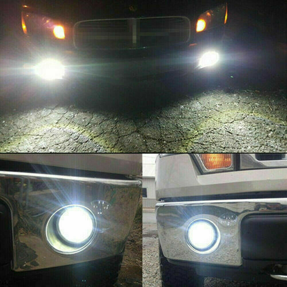 5202 H16 LED Fog Light Bulbs 6000K Xenon White 16000LM High Power Pair