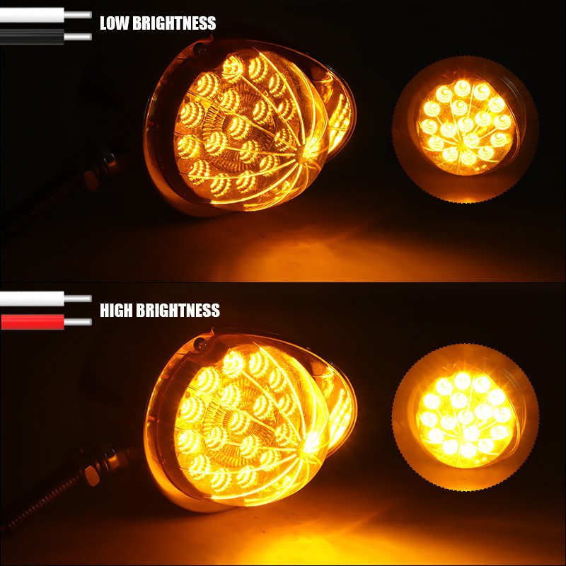 2X Amber LED Fender Lights Watermelon Side Marker Turn Signal Truck Trailer RV