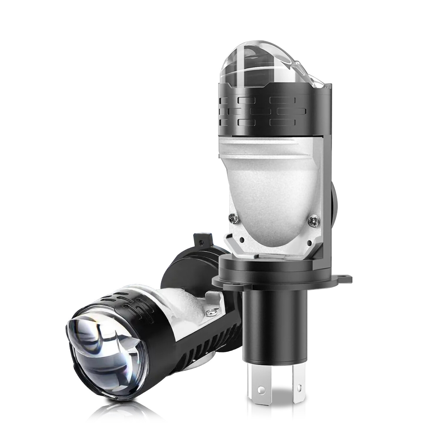 2Pcs H4/HB2 9003 160W Bi-LED Projector Lens Hi/Lo Motorcycle LED Headlight Bulbs