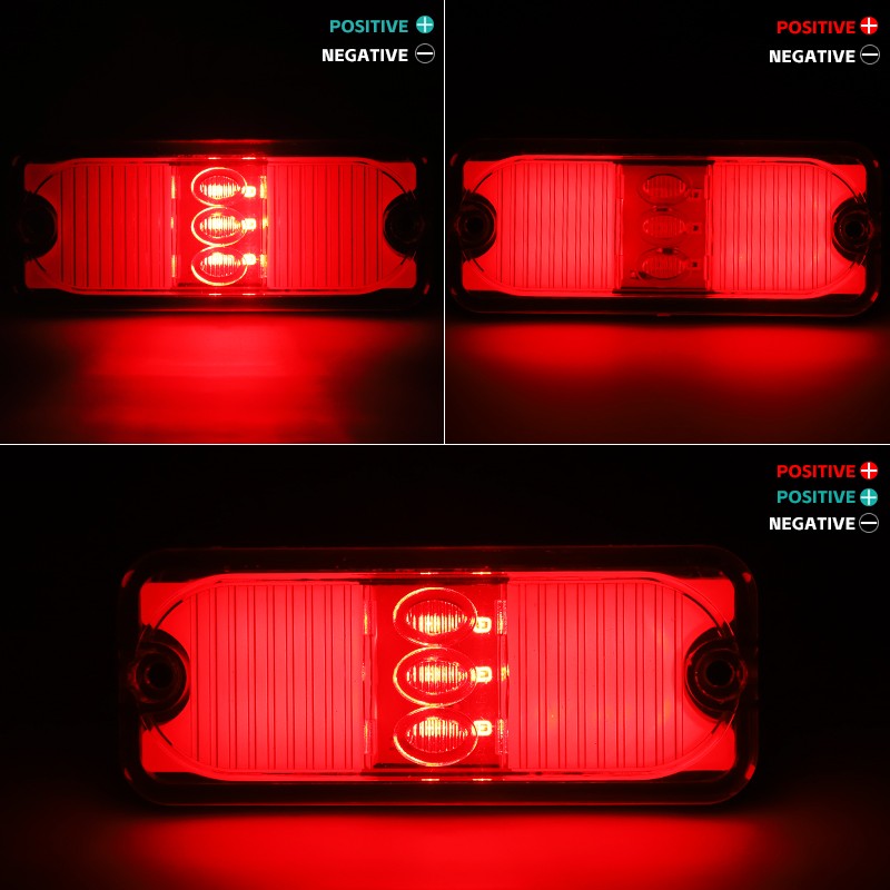 2X Amber 4″ LED Clearance Side Marker Lights Tail Turn Signal For Truck Trailer
