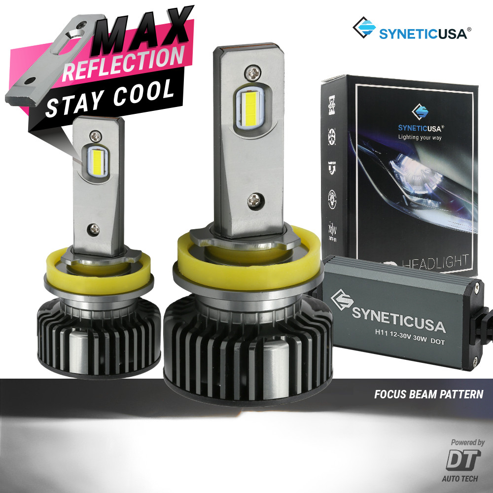 New Syneticusa H11 LED Headlight Bulbs Kit CSP Low Beam 6000K White