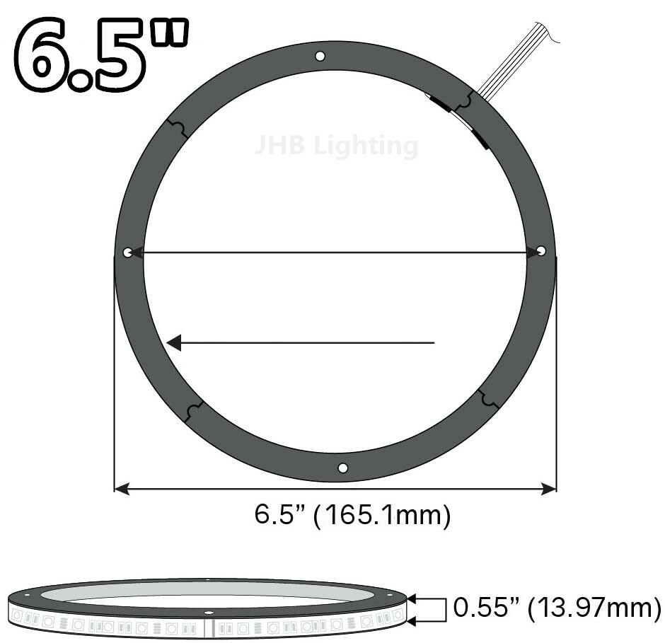 6.5″ x4PCS CHASING LED Remote & Bluetooth 1/2″ Spacer Speaker Rings Lights