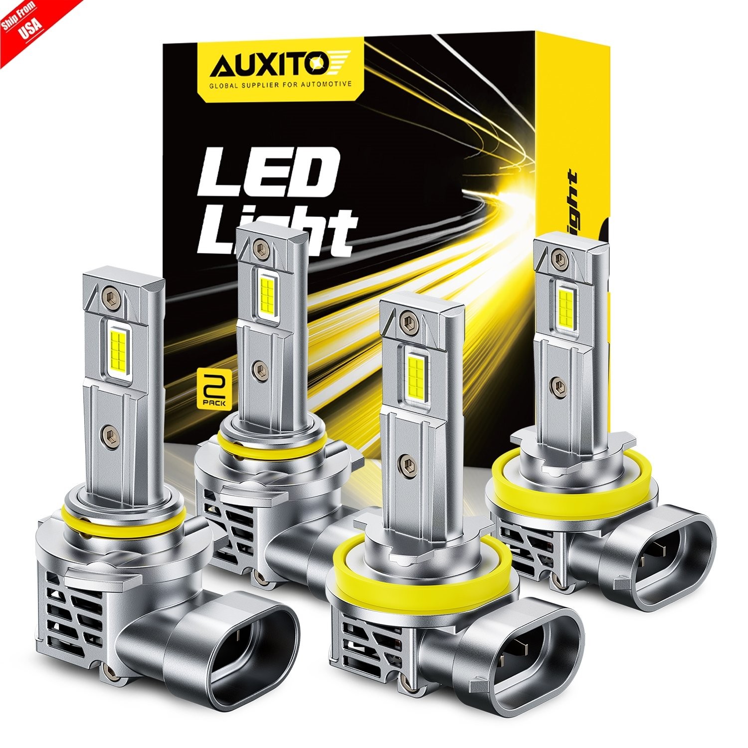 AUXITO 9005/HB3 H11/H8 LED Headlight Bulbs Hi/Lo Beam 3300000LM Super Bright A+