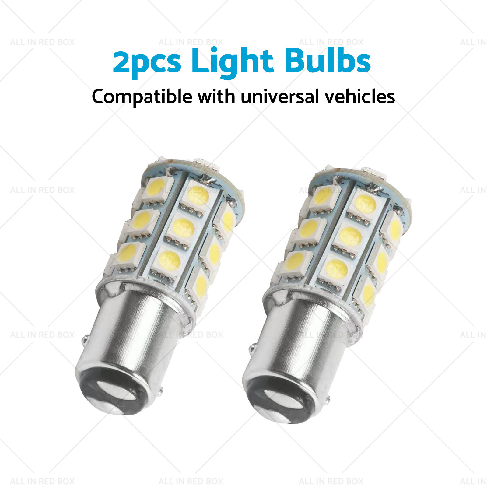 2x 12V BA15D LED White 27 SMD 5050 Suitable for Caravan Car Auto Indicator