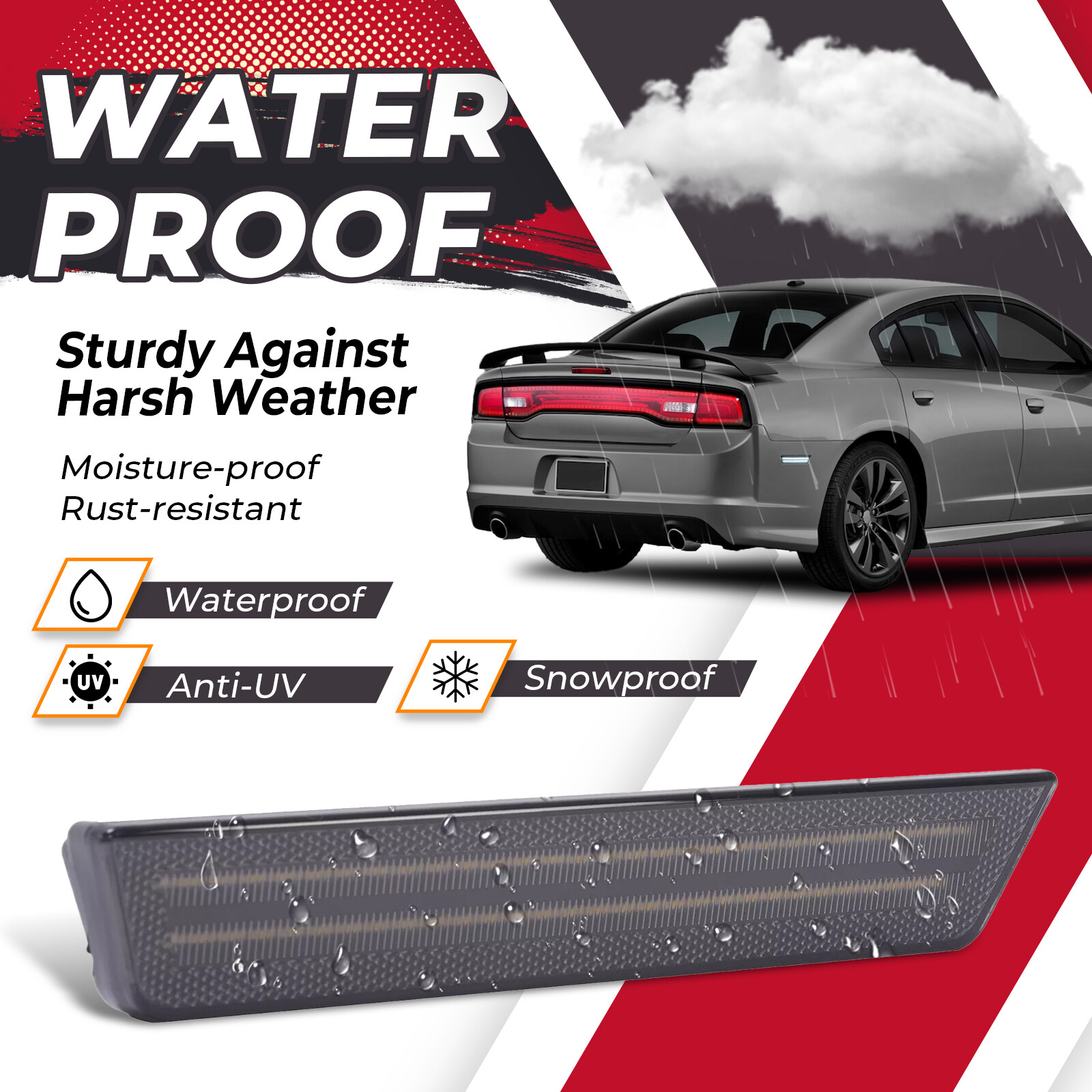 For Dodge Challenger 2008-2014 & Dodge Charger 2011-2014 Rear Side Marker Lights