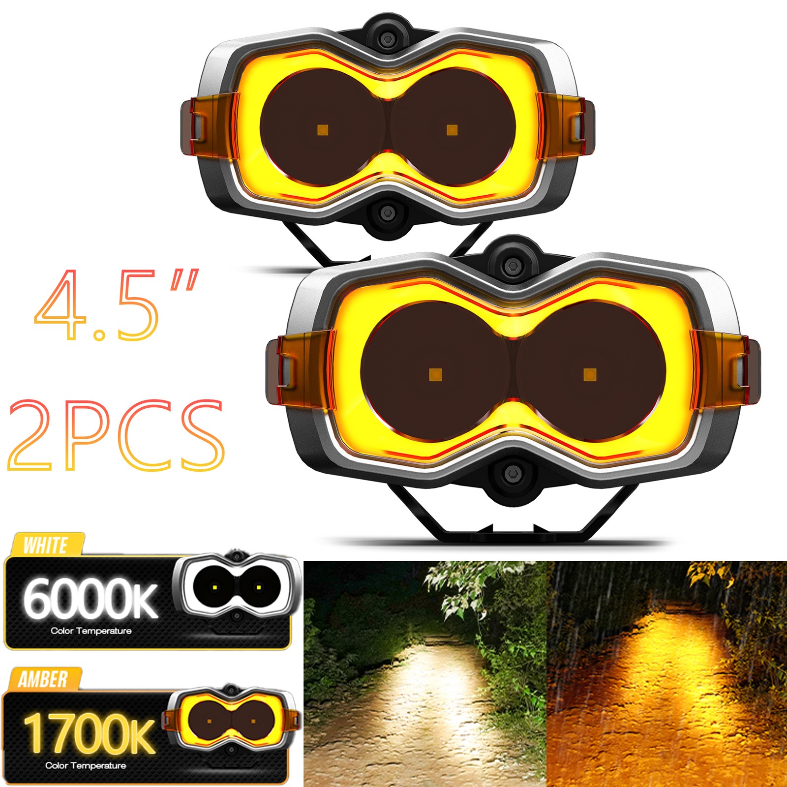 NOVSIGHT HALO 4.5″ LED Work Light Pod Offroad Spot Light Flood Lamp Road Trips