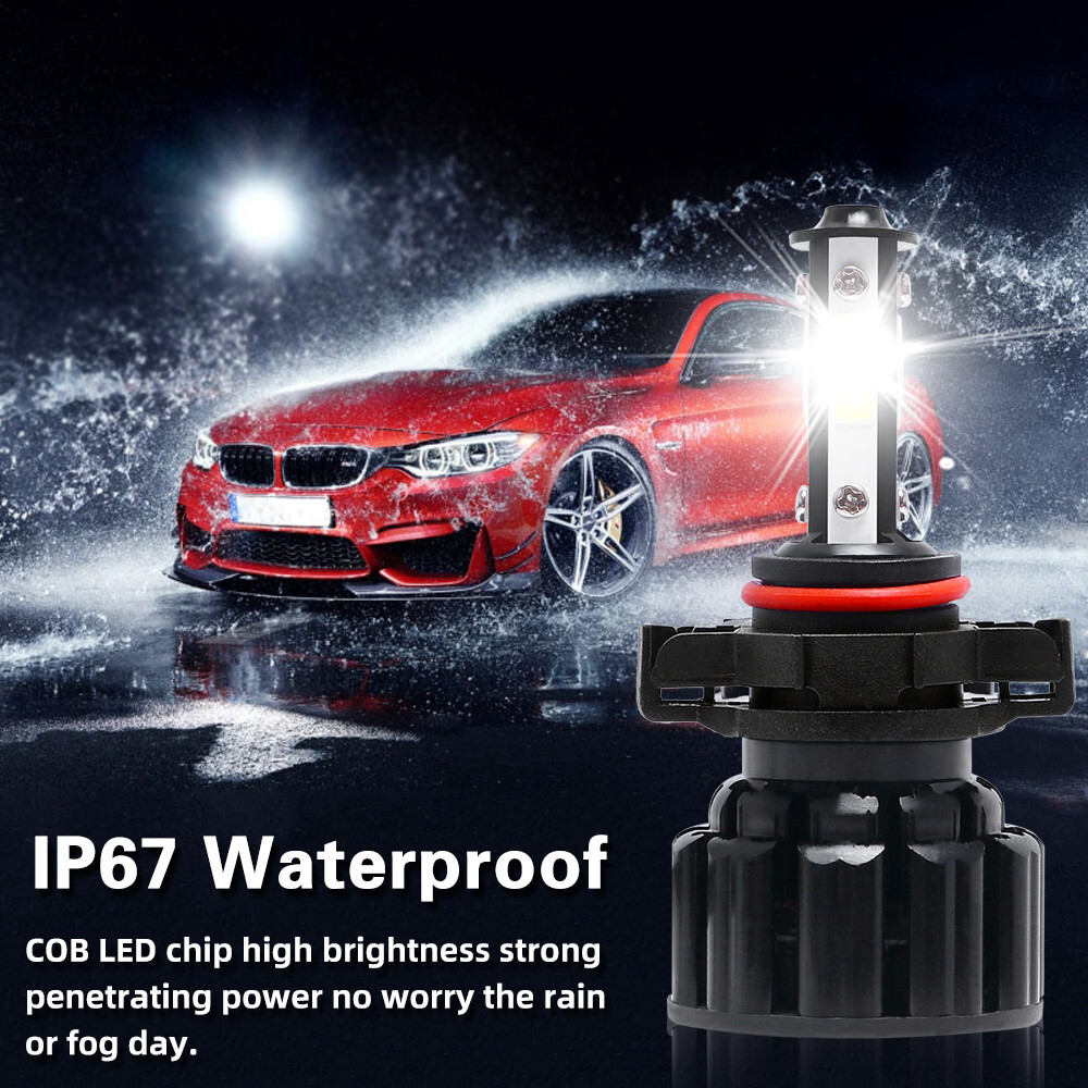 4-Sides 5202/H16/9009/2504 LED Headlight Kit Fog Light 120W 32000LM 6000K Bulbs