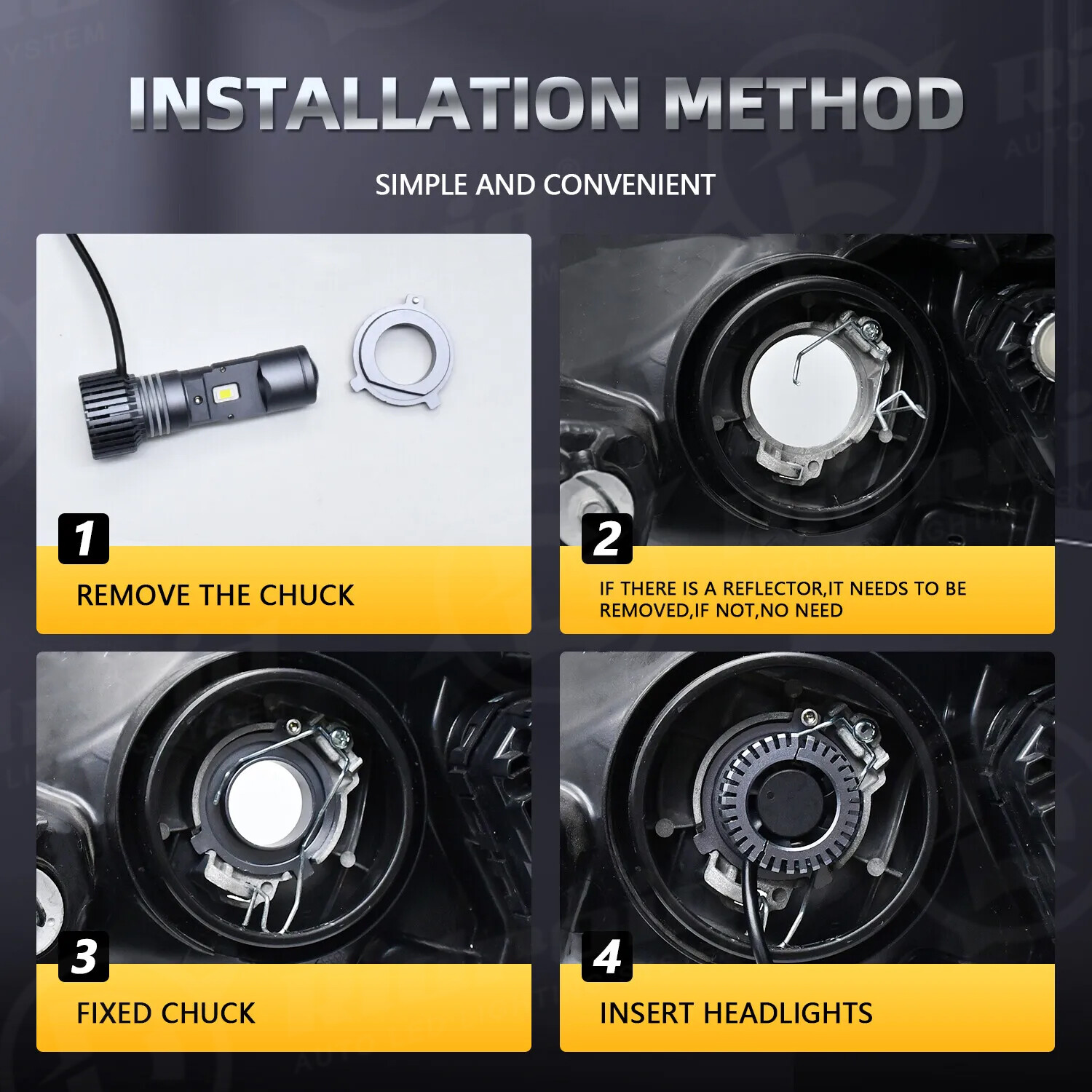 2X H4 9003 Bi-LED Mini Projector Lens Headlight Bulbs Hi/Lo 20000LM Retrofit LHD