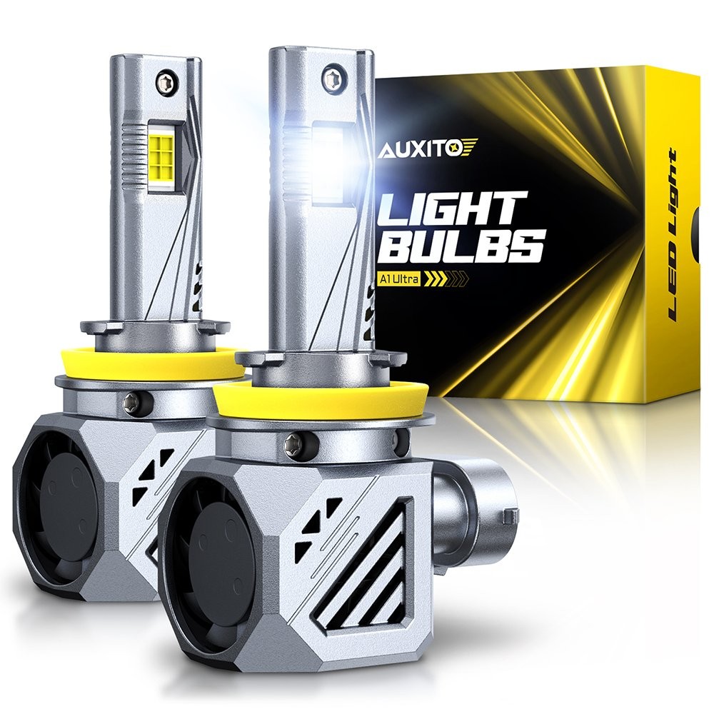2PCS A1 Ultra Series H11 6500K White Light AUXITO LED Headlight Bulbs 7545 LED