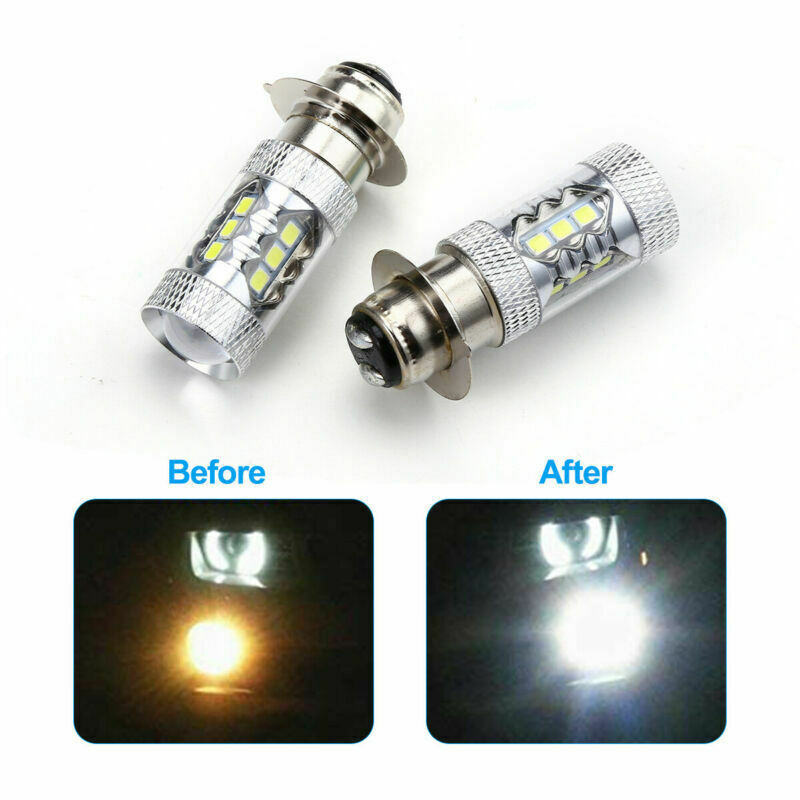 2pcs For Yamaha YFZ450R Rhino 700 Raptor YFM660 H6 LED Headlight Bulb White Lamp