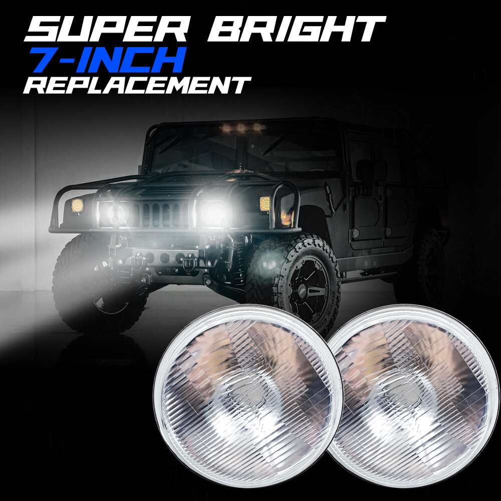 Newest Pair 7inch Led Round Headlight High-Low Beam for Peterbilt 379 359 Trucks