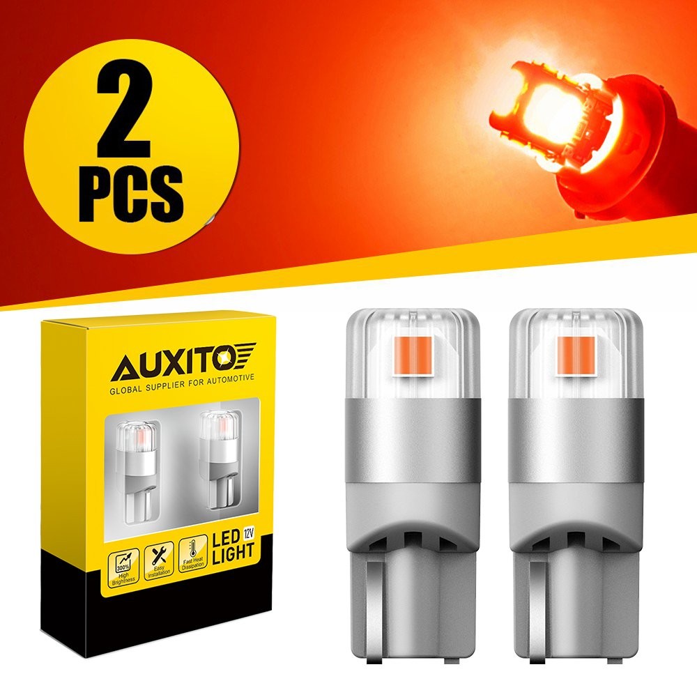 AUXITO 800LM Red 2LED T10 194 W5W License Plate Light Inside Dome Trunk Light X2
