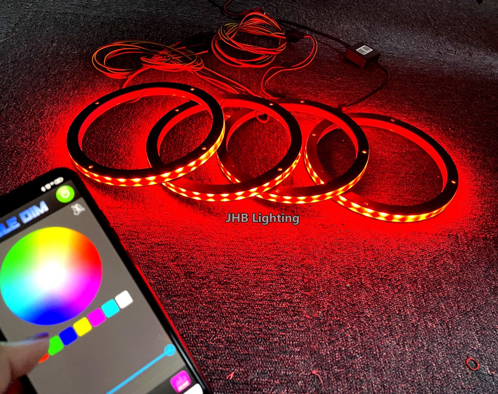 6.5″ x4PCS CHASING LED Remote & Bluetooth 1/2″ Spacer Speaker Rings Lights