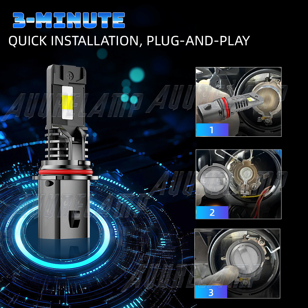 AQJ 9007 HB5 LED Headlight Bulbs High Low Beam 60000LM White Super Bright 2X