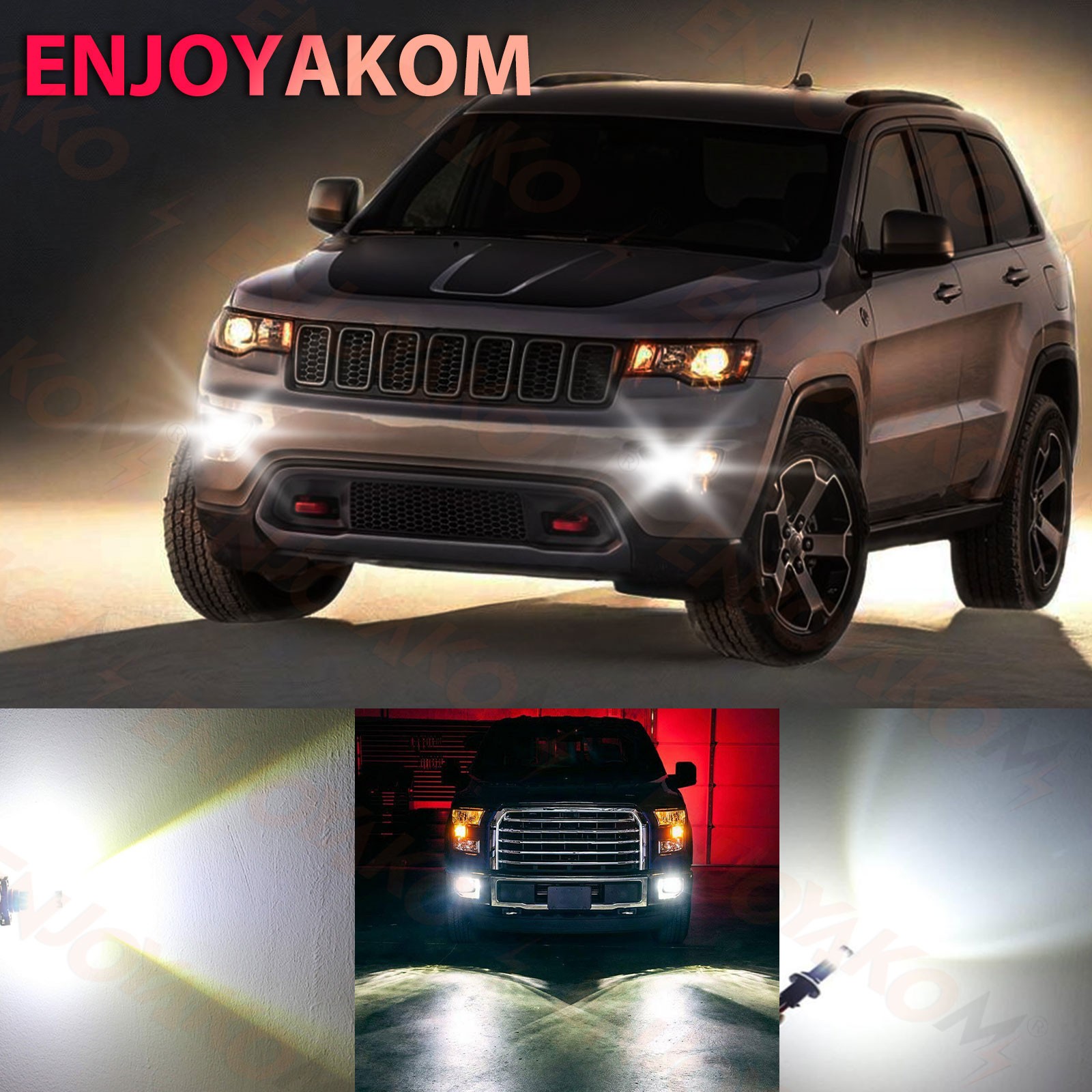 LED Headlights 9005 High Beam H11 Low Beam Bulbs Super Bright 6000K Xenon White