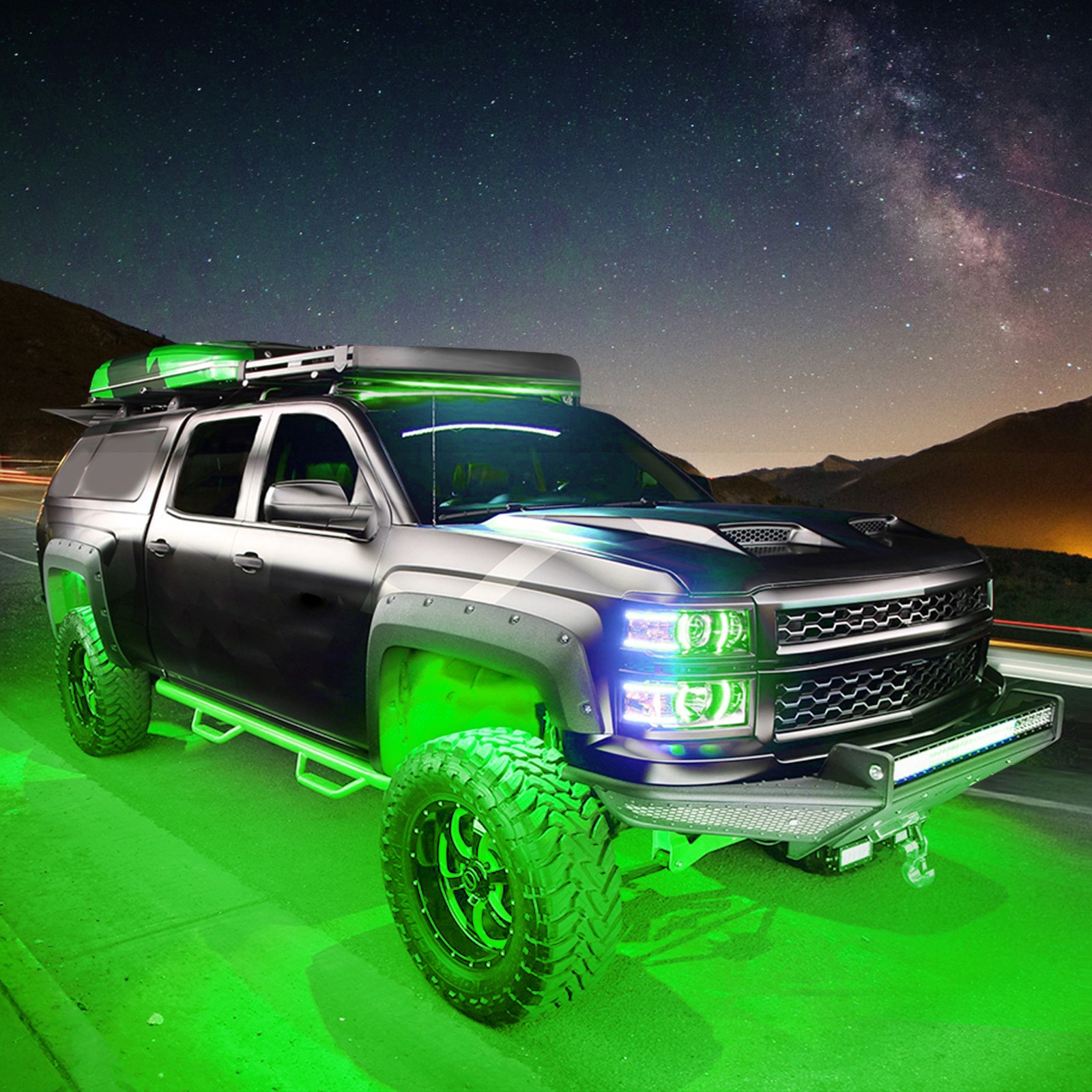 MICTUNING C2 Curved RGBW LED Rock Lights – 16 Pods Multicolor Neon LED Light Kit