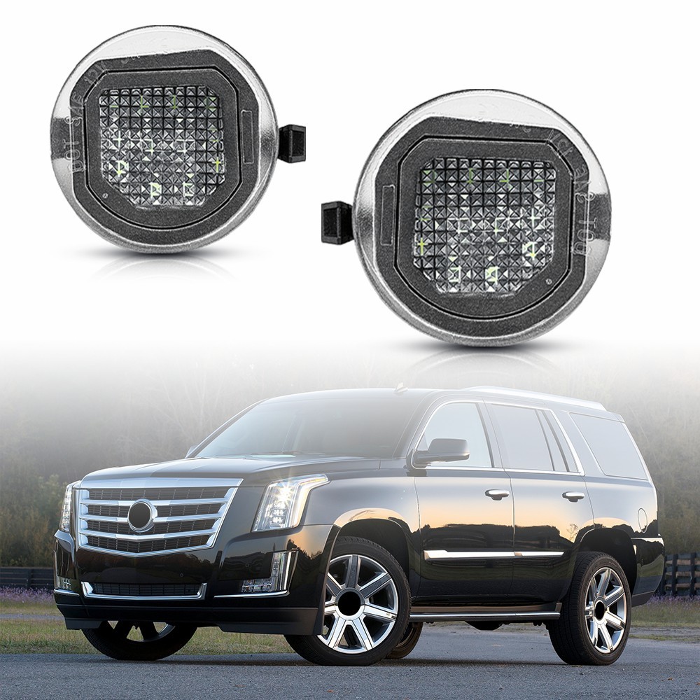 LED Front Left & Right White 2X For 2019-2026 GMC Sierra 1500 Mirror Step Lamps