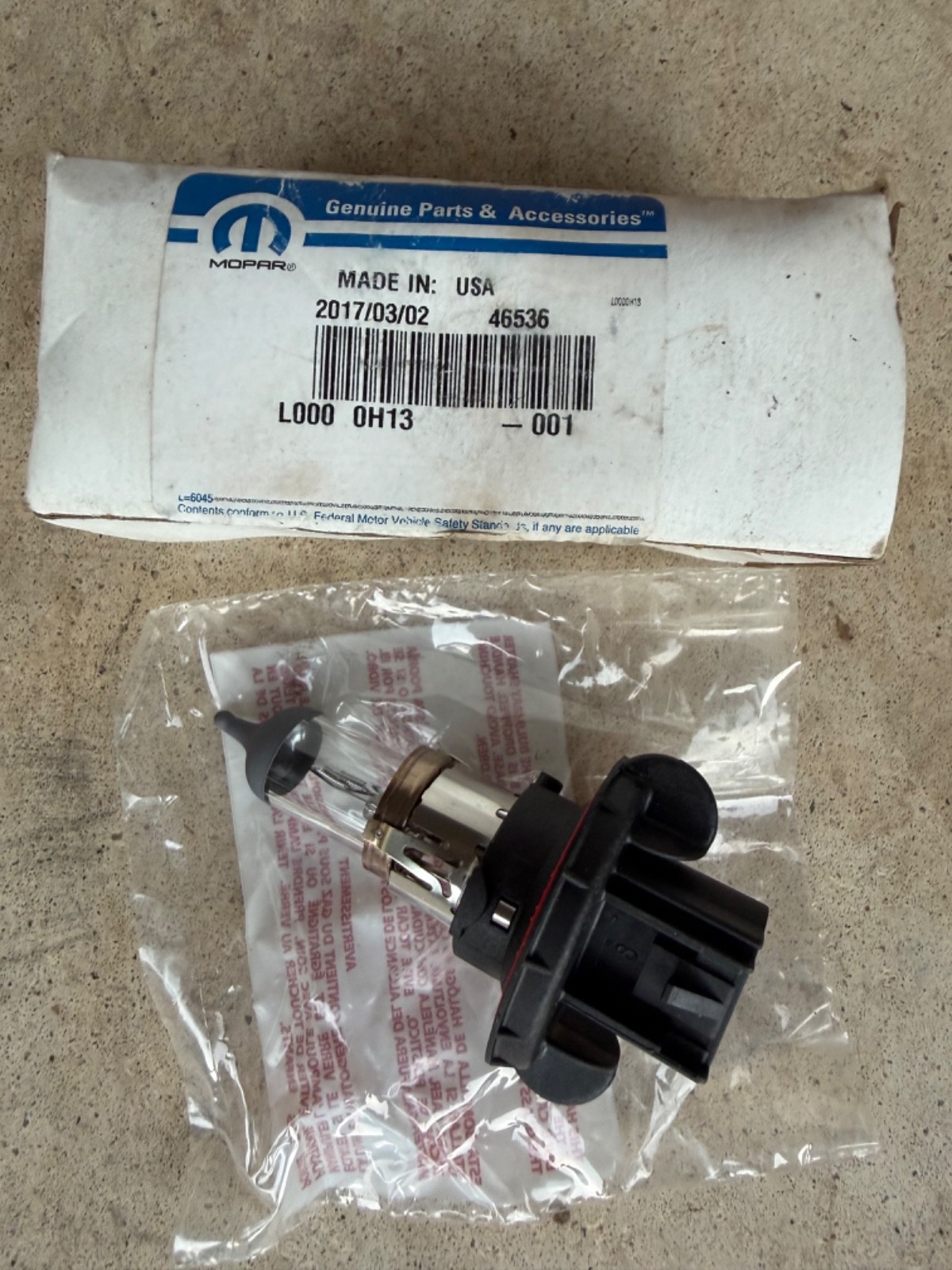 Genuine OEM Mopar Headlamp Bulb 2004-2024 L0000H13 Sylvania