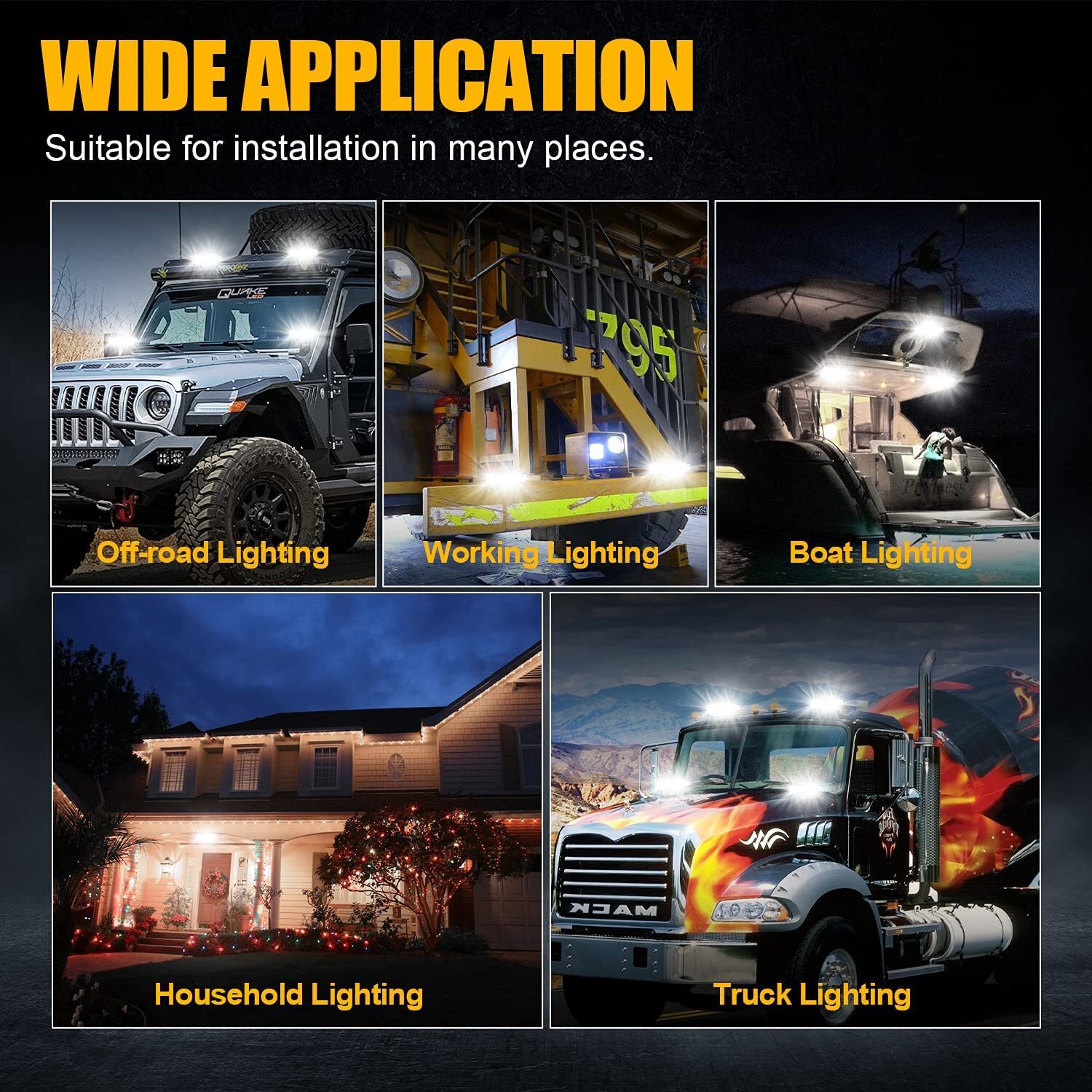 2X 6inch LED Work Light Bar Spot Pods Fog Lamp Offroad Driving Truck 4WD SUV ATV