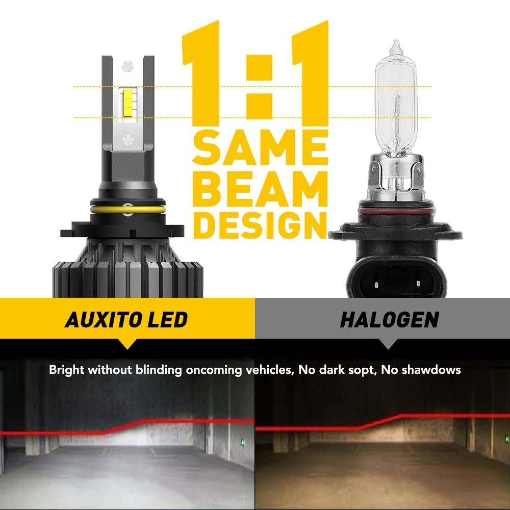 AUXITO 9005 HB3 LED Headlight Bulbs High Low Beam Super Bright White ERROR FREE