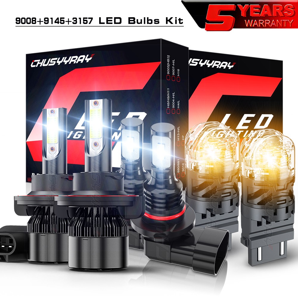 H13 9008+9145+3157 LED Headlight Fog Lights Turn signal for Ford F150 2004-2014