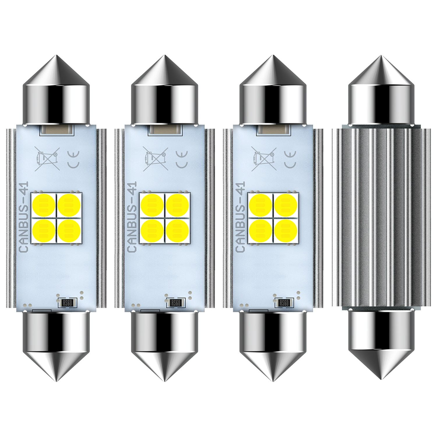 41mm LED Bulb 3030 4SMD Canbus White C5W Festoon Car Interior Dome Map Light 2/4