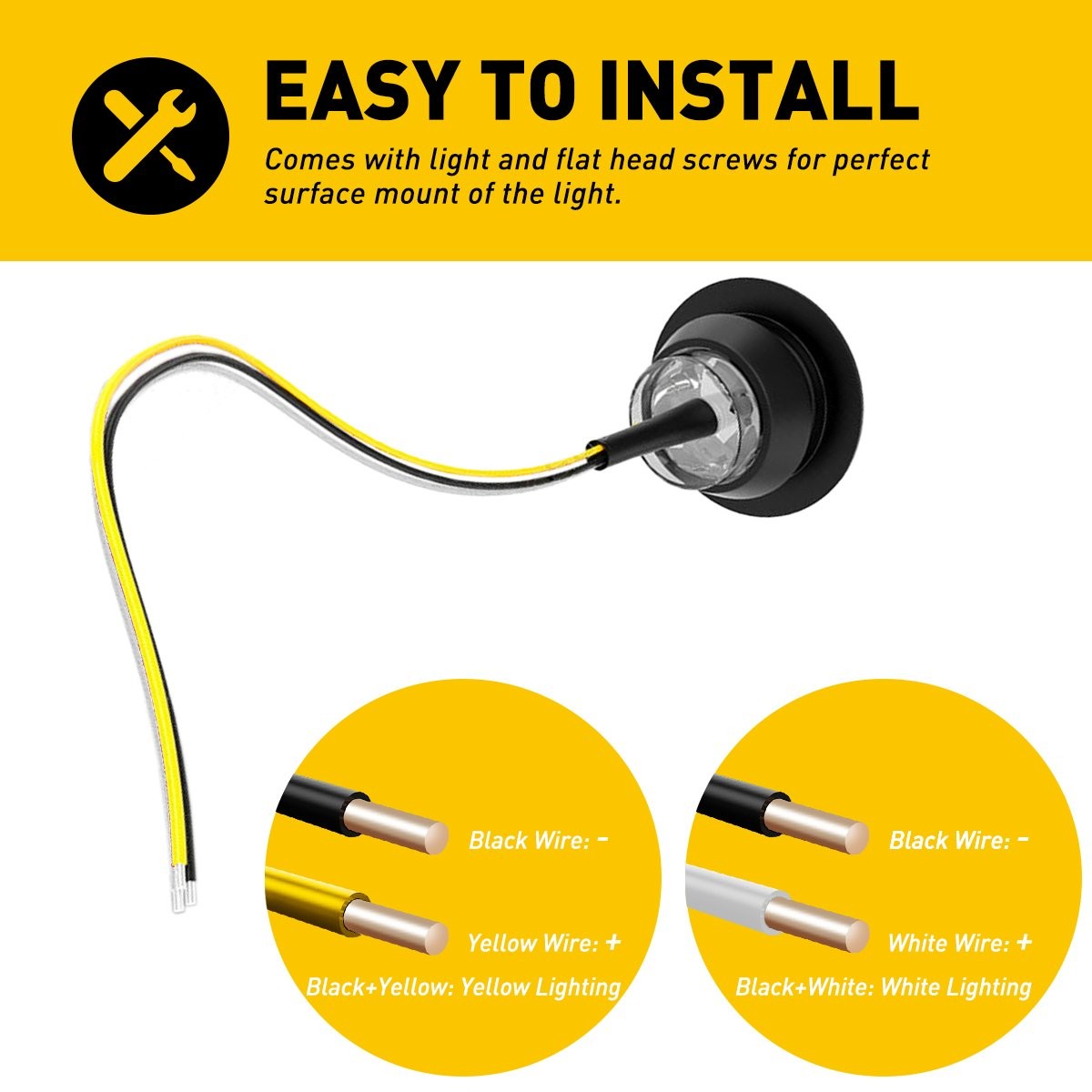 20X 3/4″ Amber White Small Round Side Marker lights Button LED Mini lamps 12V US