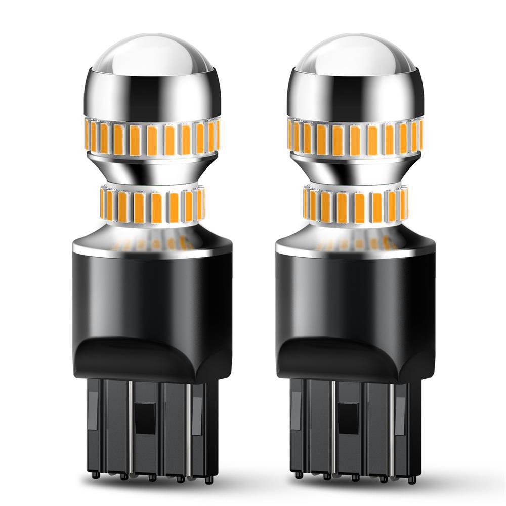 7443 LED Error Free Canbus Rear Turn Signal Parking Light Bulbs Amber Yellow