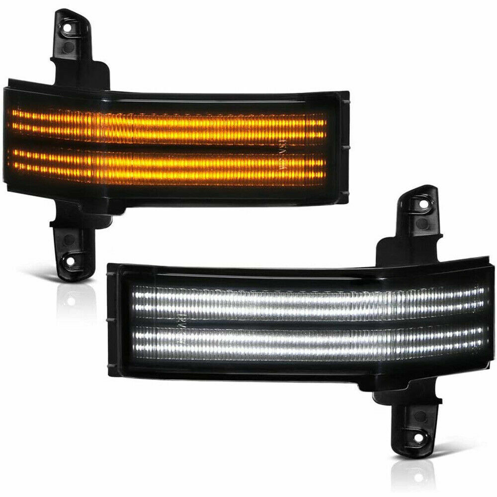 For Chevrolet Silverado GMC Sierra Dual-Row Amber LED Tow Mirror Marker Lights