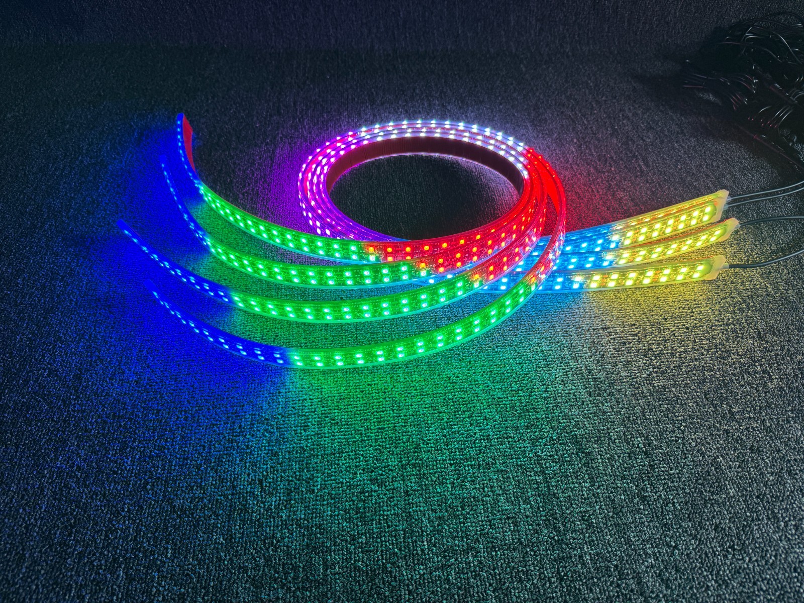 Dream Color Double Row 2x 4FT +2x 6.5FT CHASING Underglow Light Bluetooth Strips