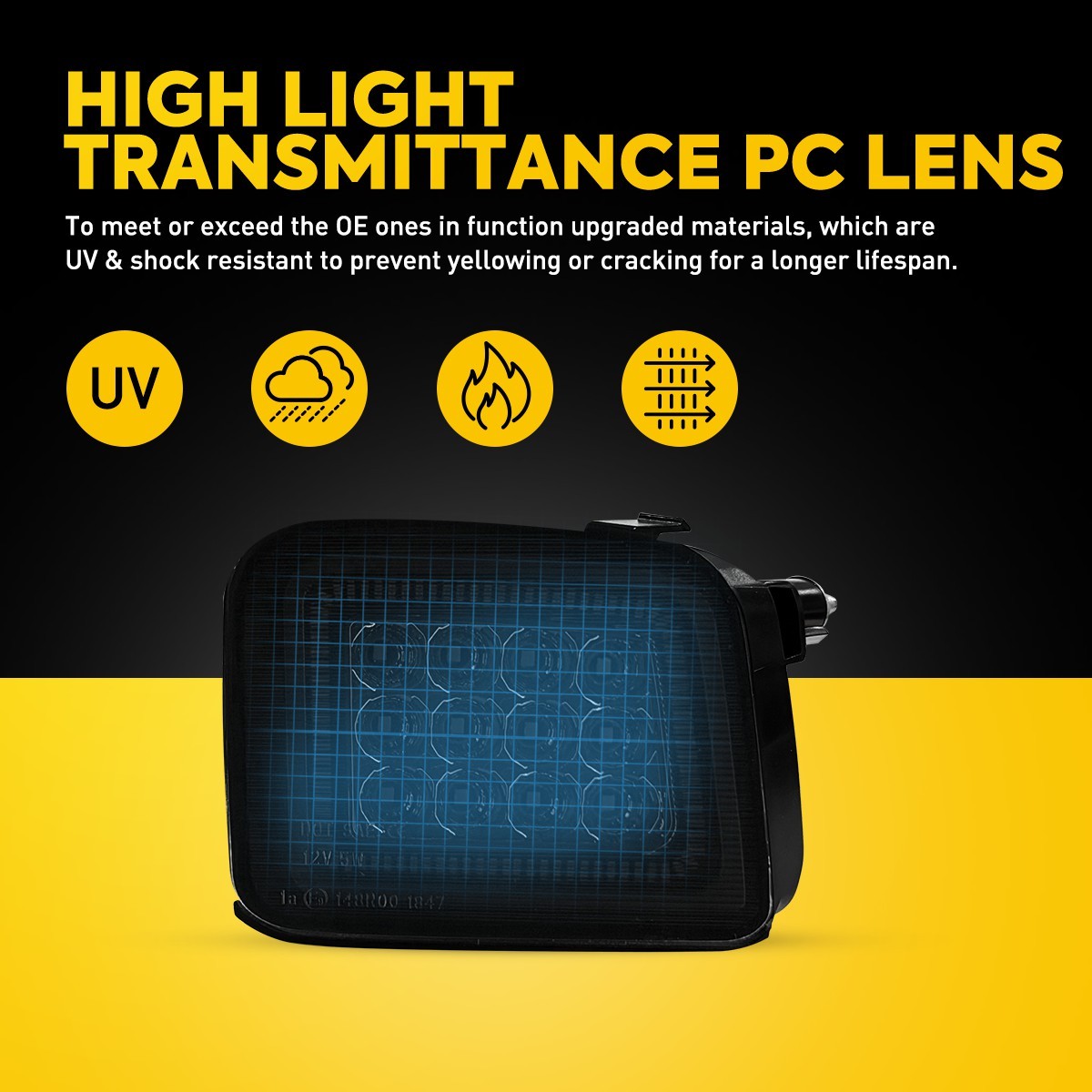 Solid White Sequential Amber LED DRL For Subaru WRX Premium 2015-21 Smoked/Clear