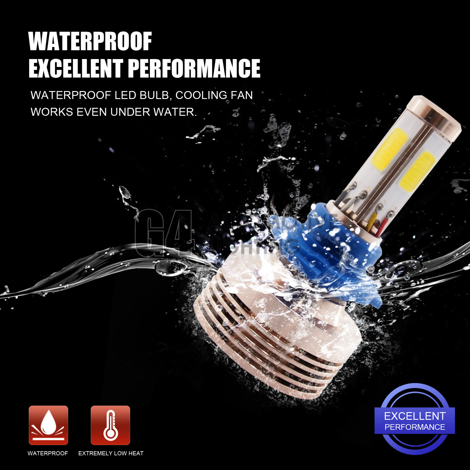 2x 4-Side H16 5202 LED Fog Light Kit Bulbs 80W Super Bright 6000K Crystal White