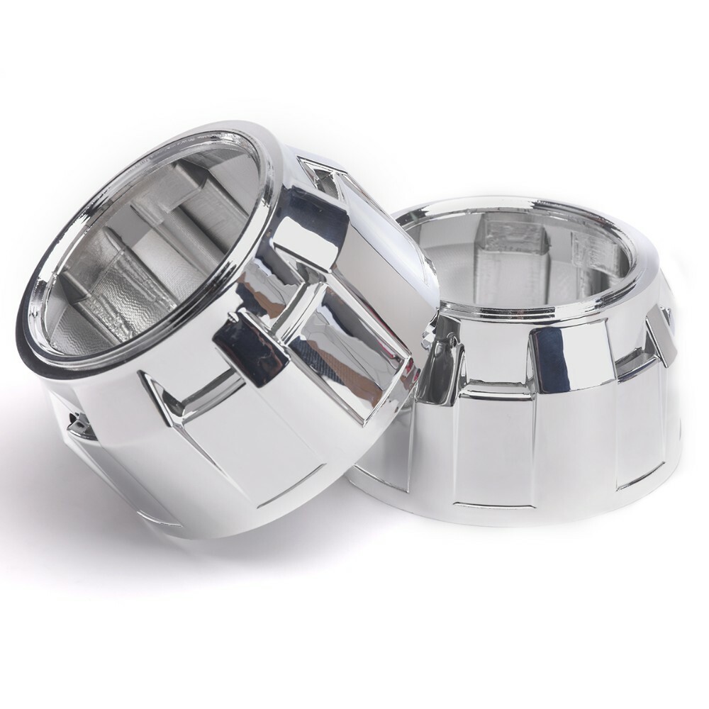 2.5“ HID Bi xenon Projector Lens Silver Shrouds Devil Eyes Headlight Retrofit