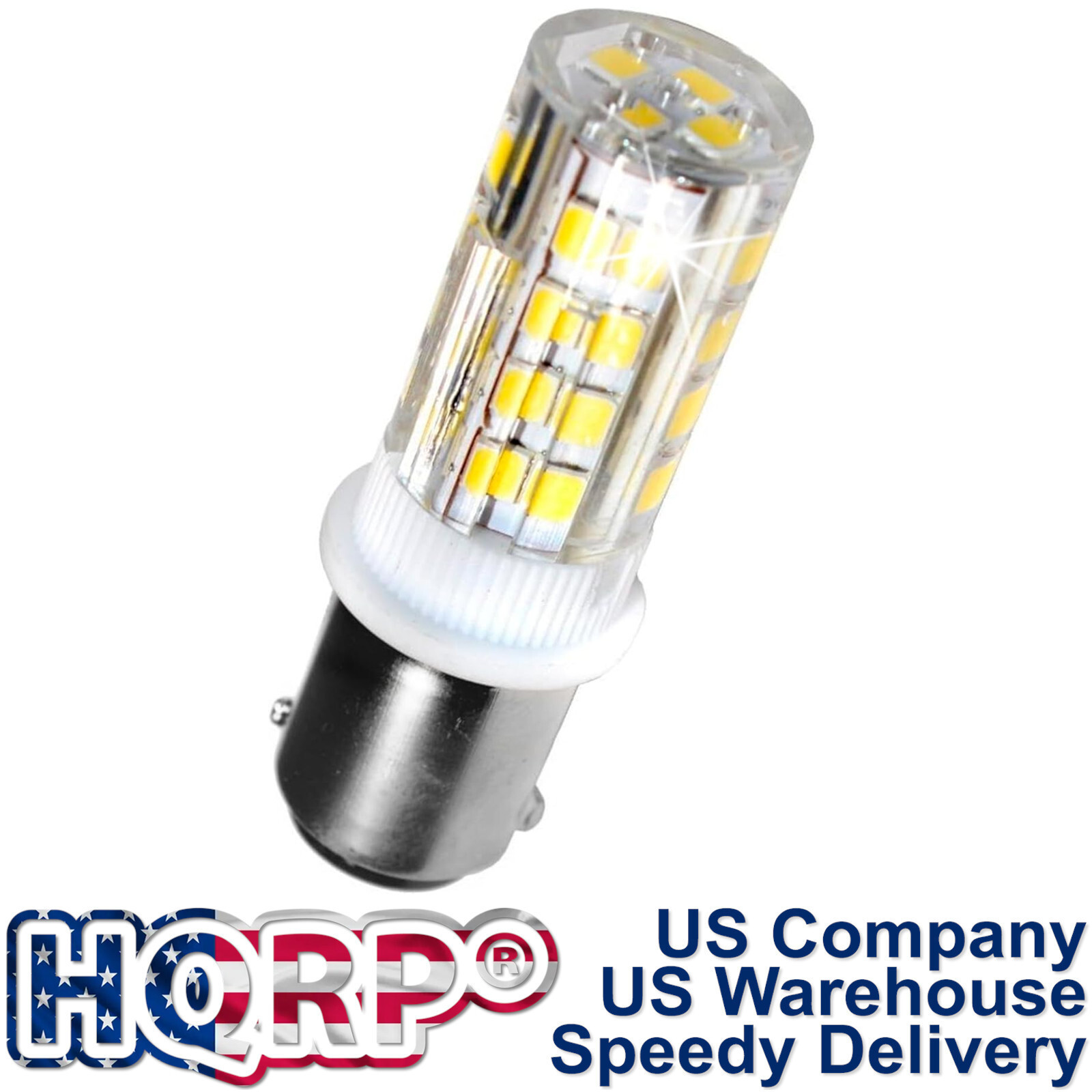 2-Pack HQRP 12V-24V DC BA15d Double Contact LED Bulb Replacement 1130 1176 1142