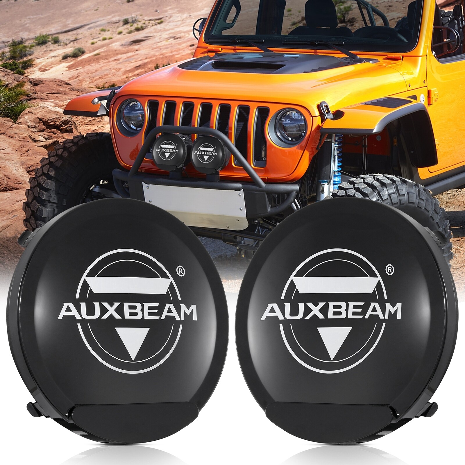 AUXBEAM 9″ 360 PRO LED Work Fog Lights Pods Auxiliary Driving Lamp & Cover Kits