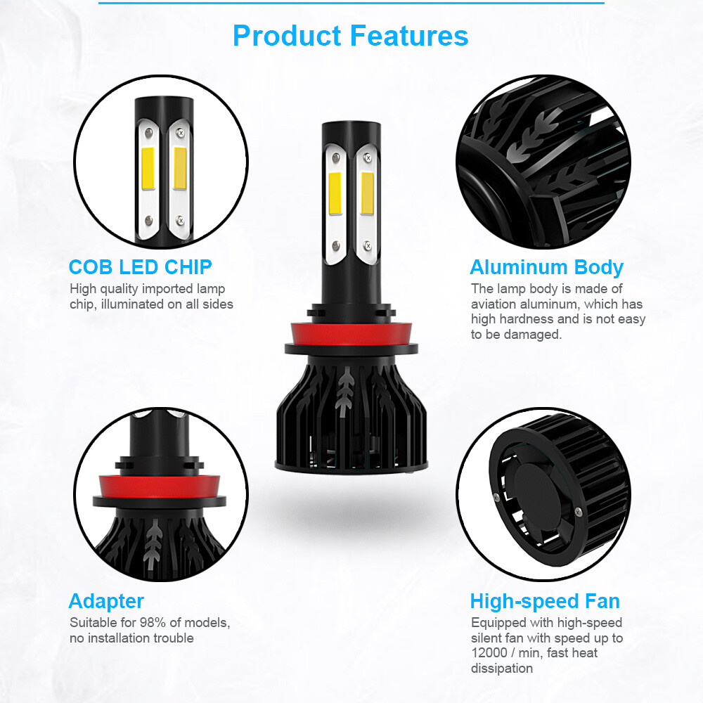 6x 9005 H11 5202 LED Headlights Bulbs for Silverado 1500 2500 HD 2007-2019