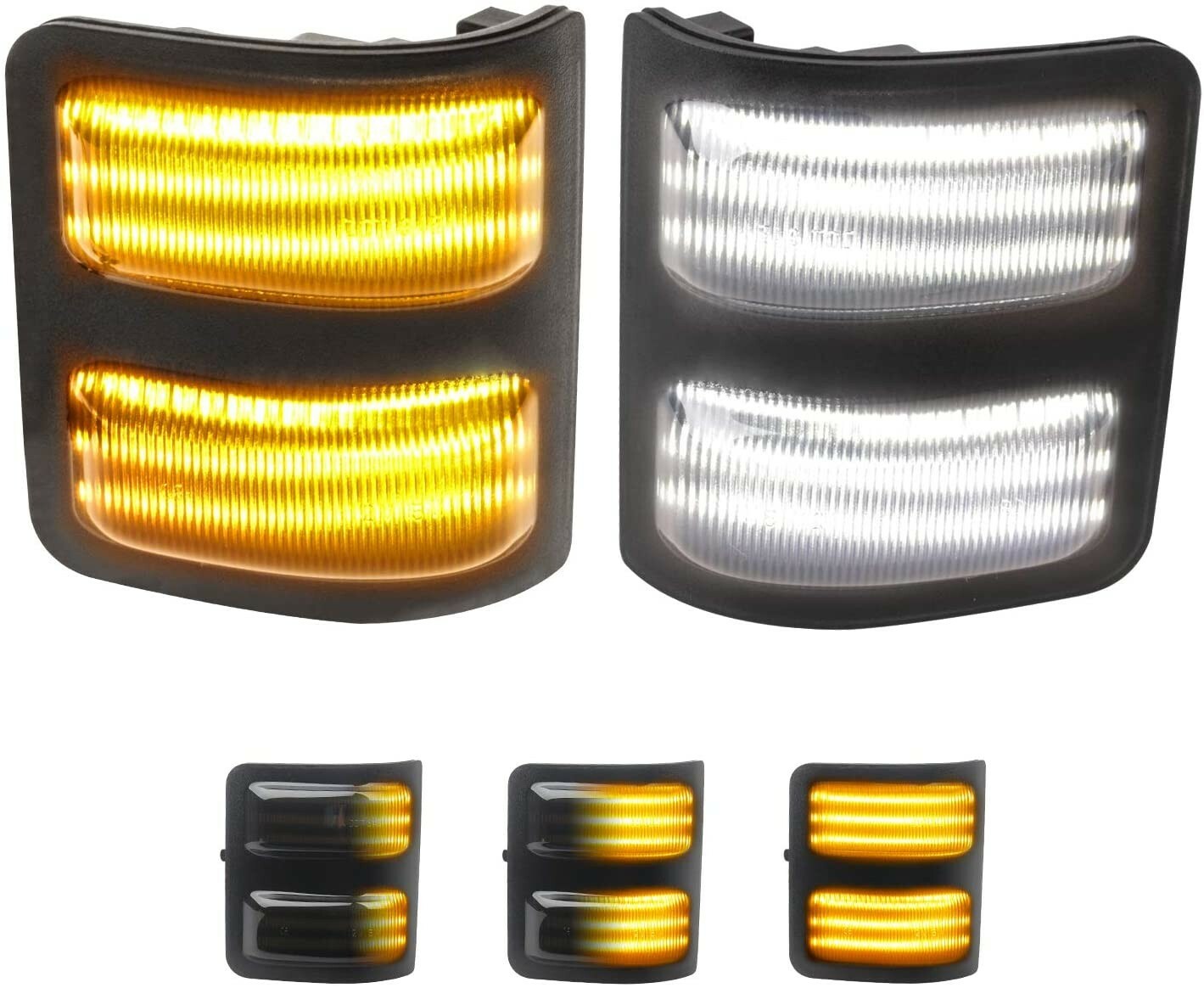 RUXIFEY Sequential Switchback Side Mirror Marker Lights 3-Row LED Turn Signal…