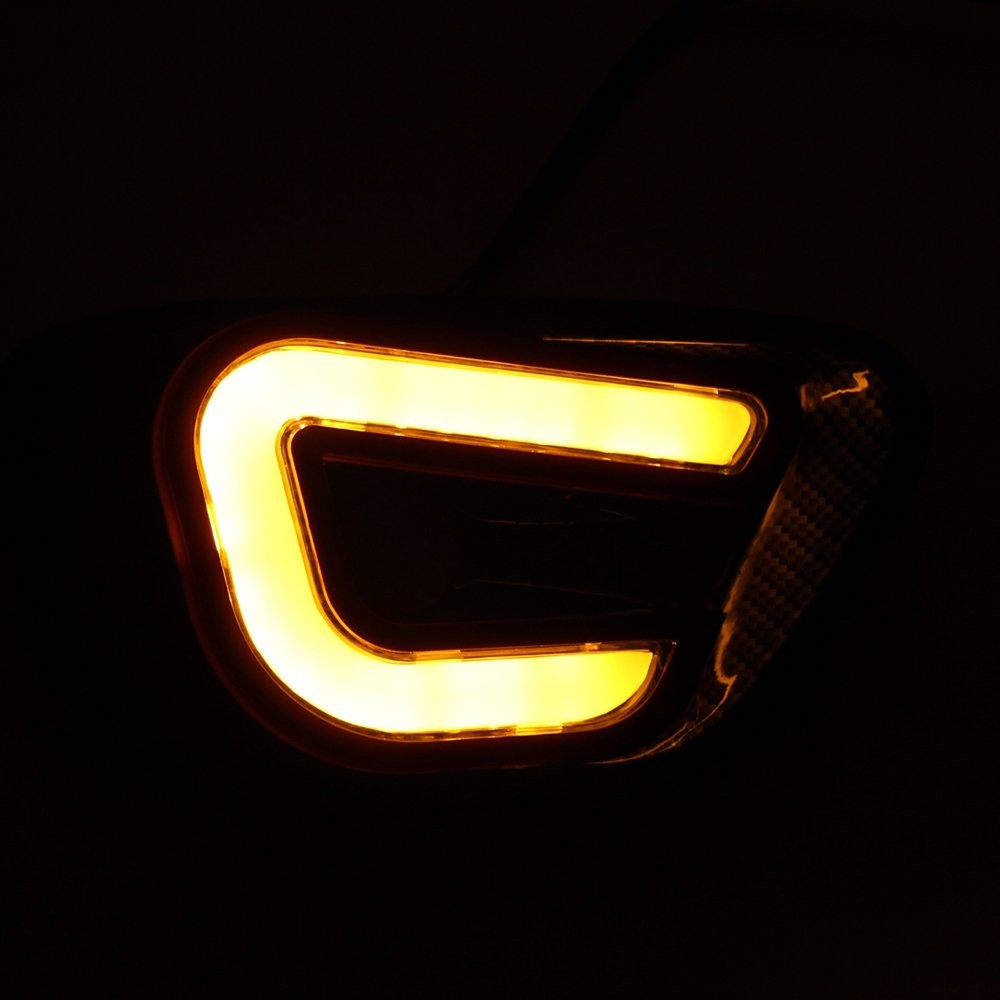 LED DRL Daytime Running Light Carbon Fiber Pattern Lamp For Jeep Compass W Turn