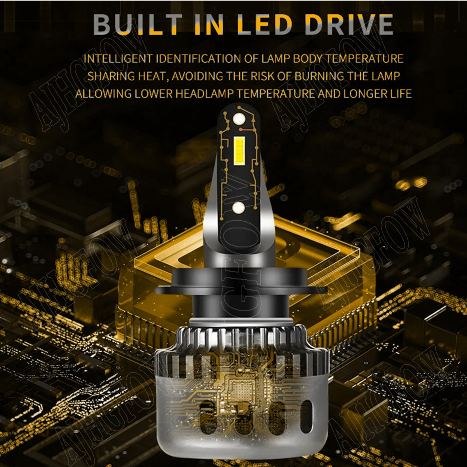 For Honda Accord 2013-2015 LED Headlights Bulbs Kit High/Low Beam + Fog Light