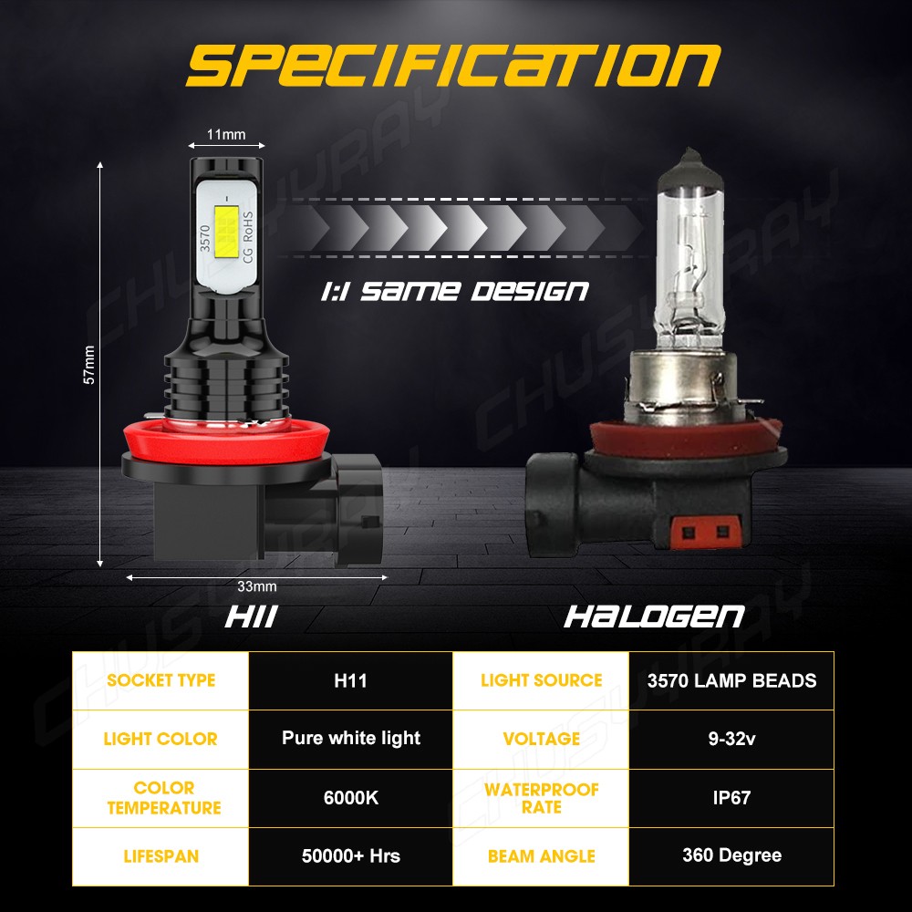 Pair Headlight Kit Bulbs For Chevy Silverado 1500 2007 2008 2009-2015 Low Beam