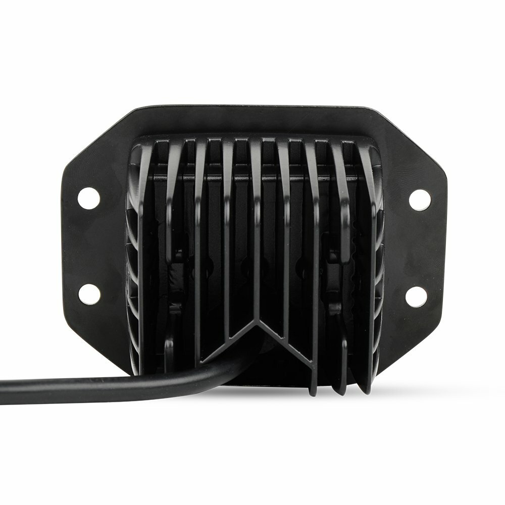 2x 5″ Flush Mount LED Work Light Bar Spot Pods Backup Reverse Fog Offroad & Wire
