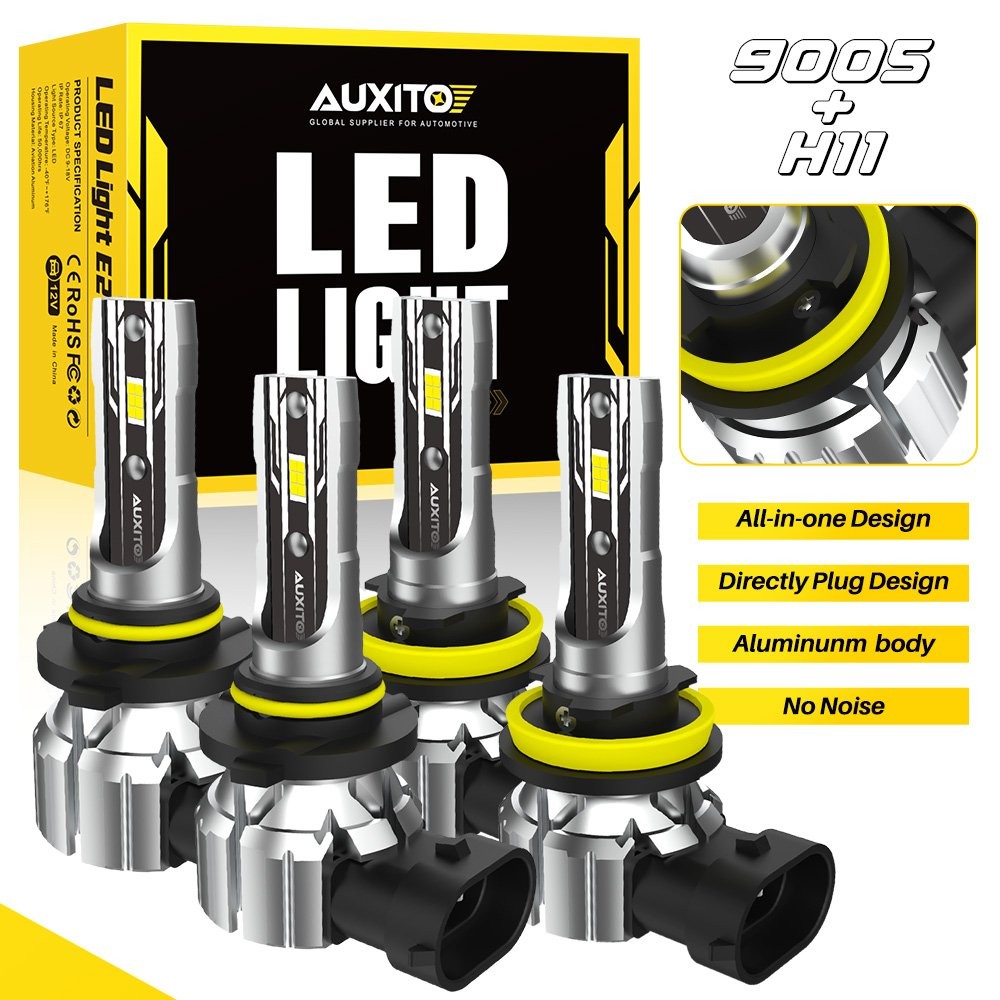 AUXITO 4PCS H11/H8 + 9005/HB3 LED Headlight Bulbs Fog Light CANBUS 480000LM EAF