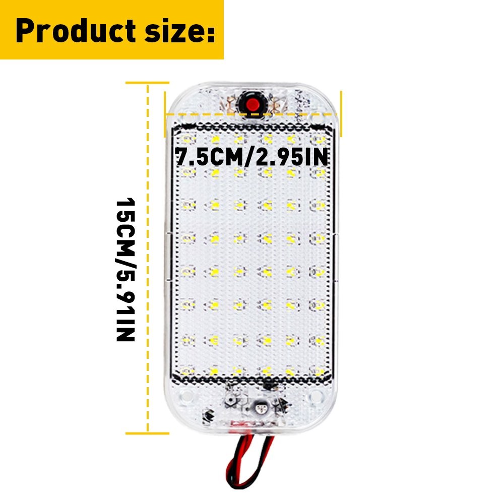 2x 48 LED 12V Car Interior Roof Light Ceiling Dome Lamp RV Camper Trailer Truck