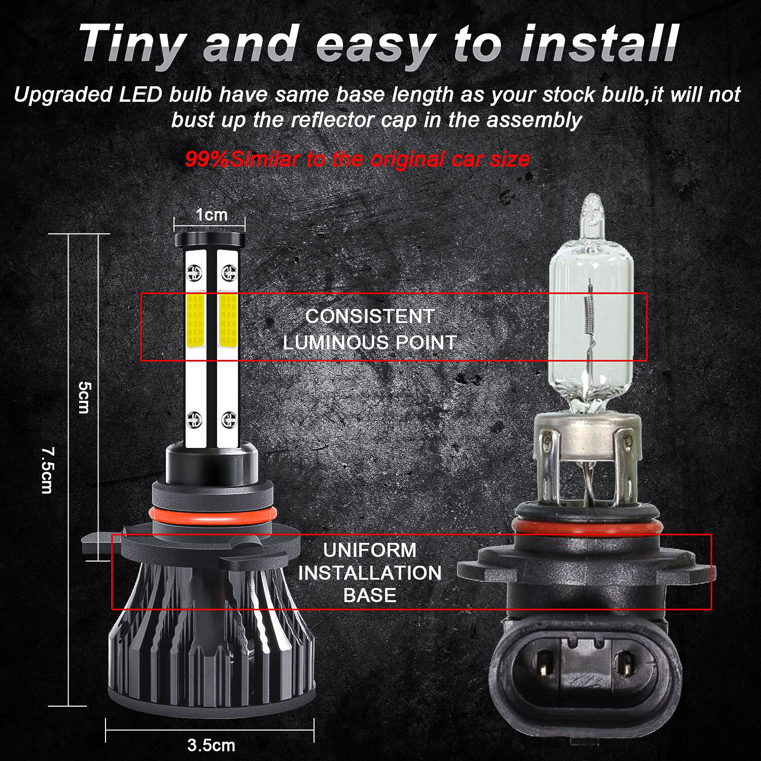 US 9012 LED Headlight High Low Beam H16/5202/2504 Fog Light Bulbs Kit 6500K 4pcs