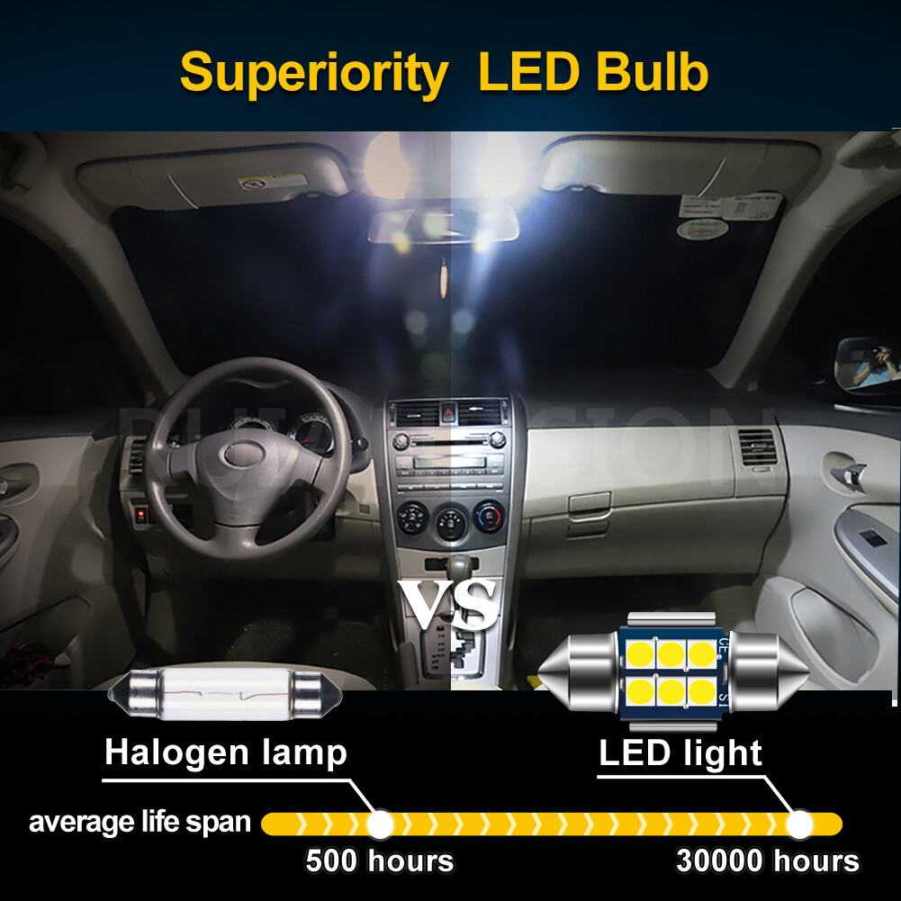 1PC Canbus DC 12V 29MM 3030 6 LED Festoon Dome Reading Light Bulb White 300LM
