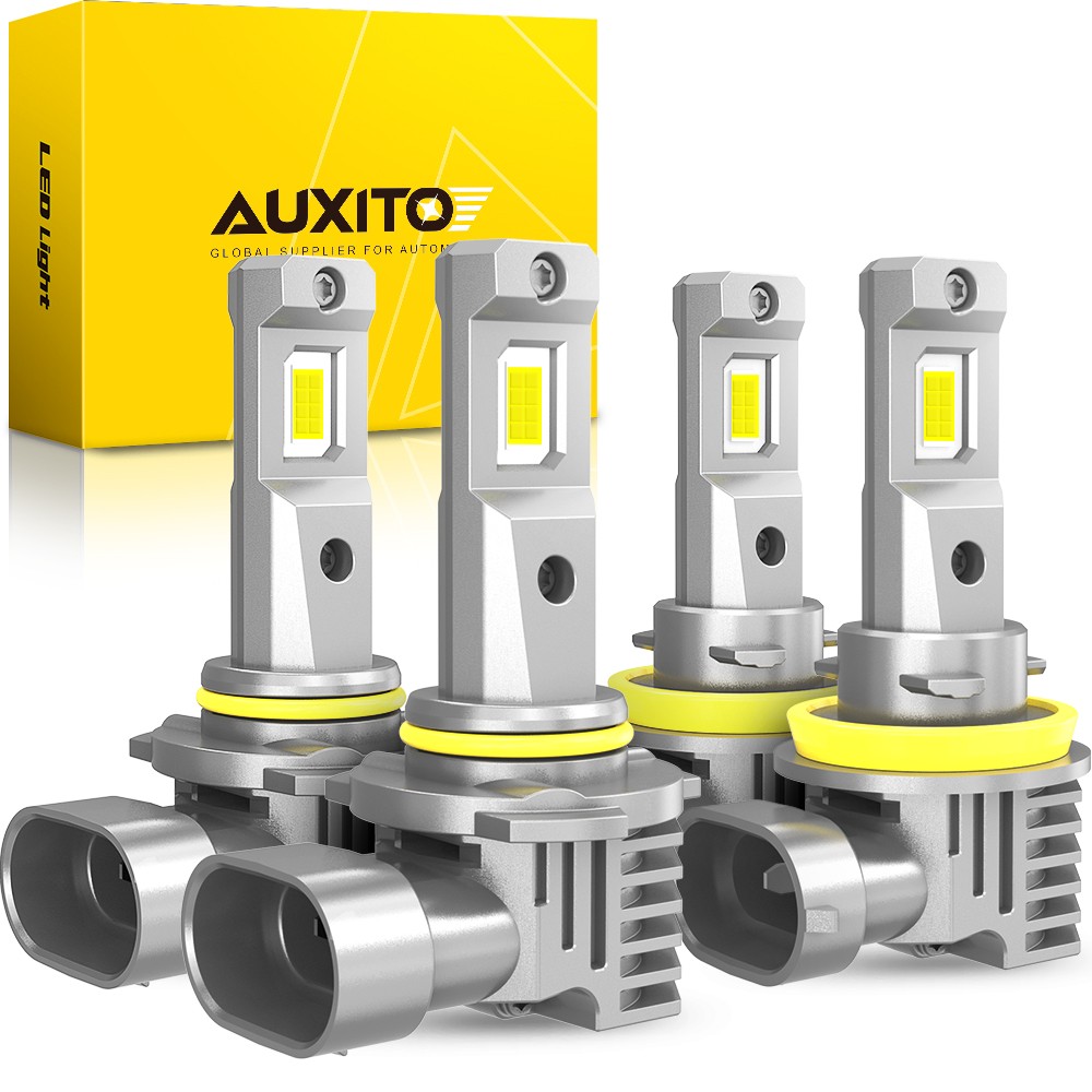 AUXITO H11 9005 HB3 LED Headlight Bulbs Combo High Low Beam 6500K Bright Lamp 4x